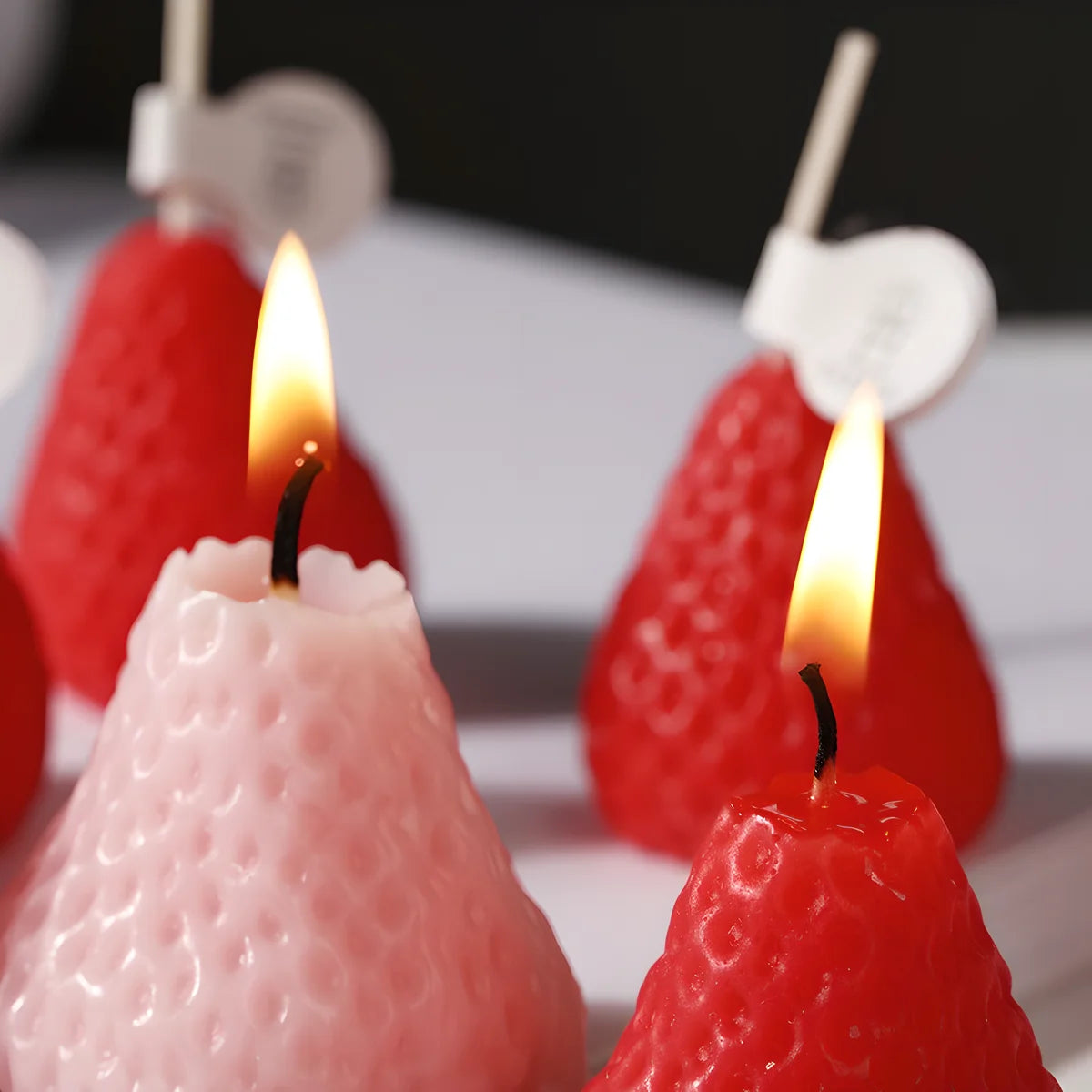 4 Piece Strawberry-Shaped Mini Scented Candles