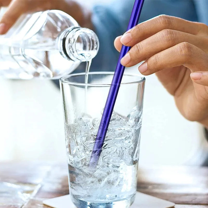 Stylish & Chic Multi-Colored Reusable Glass Straws