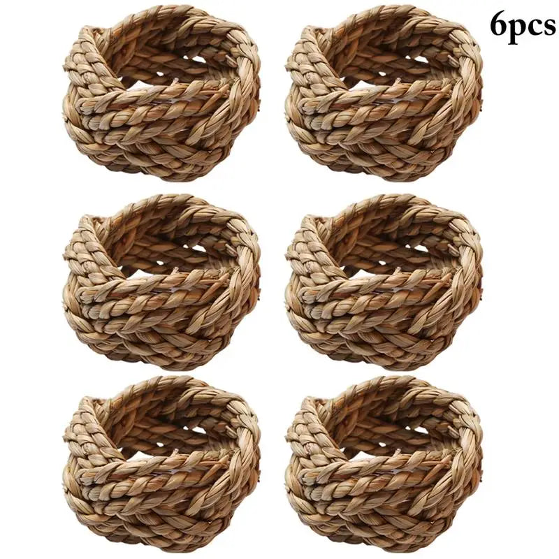 6 Piece Woven Handmade Napkin Rings